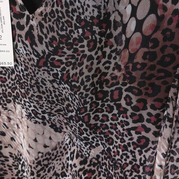 Chico’s NWT Cheetah & Snake Print Sheer Overlay Mesh Top Large - Picture 10 of 11